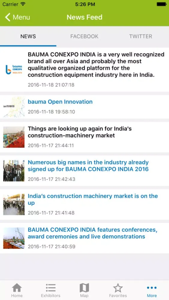BAUMA CONEXPO INDIA 2016 스크린샷