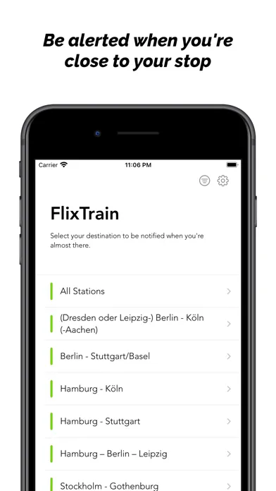 Ảnh chụp màn hình của FlixTrain Destinations