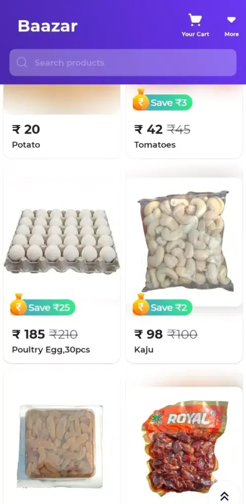 Tangkapan skrin Baazar