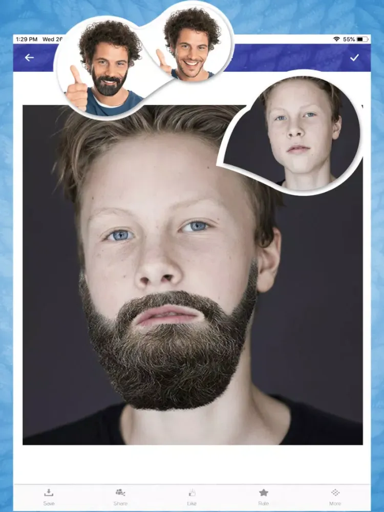 Beard & Mustache Photo Editor iPad 應用截圖