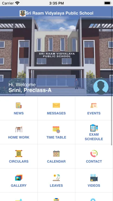 Ảnh chụp màn hình của SRV Public School