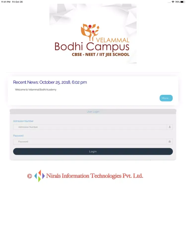 Screenshot di Velammal Bodhi Campus Tanjore iPad 