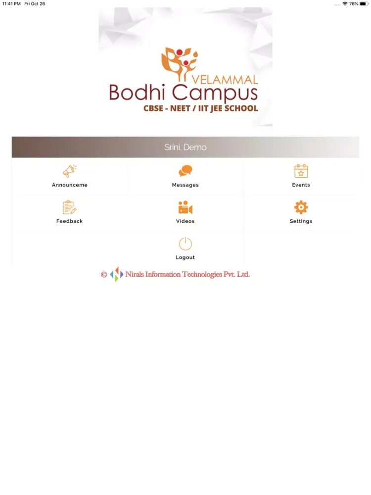 Screenshot di Velammal Bodhi Campus Tanjore iPad 