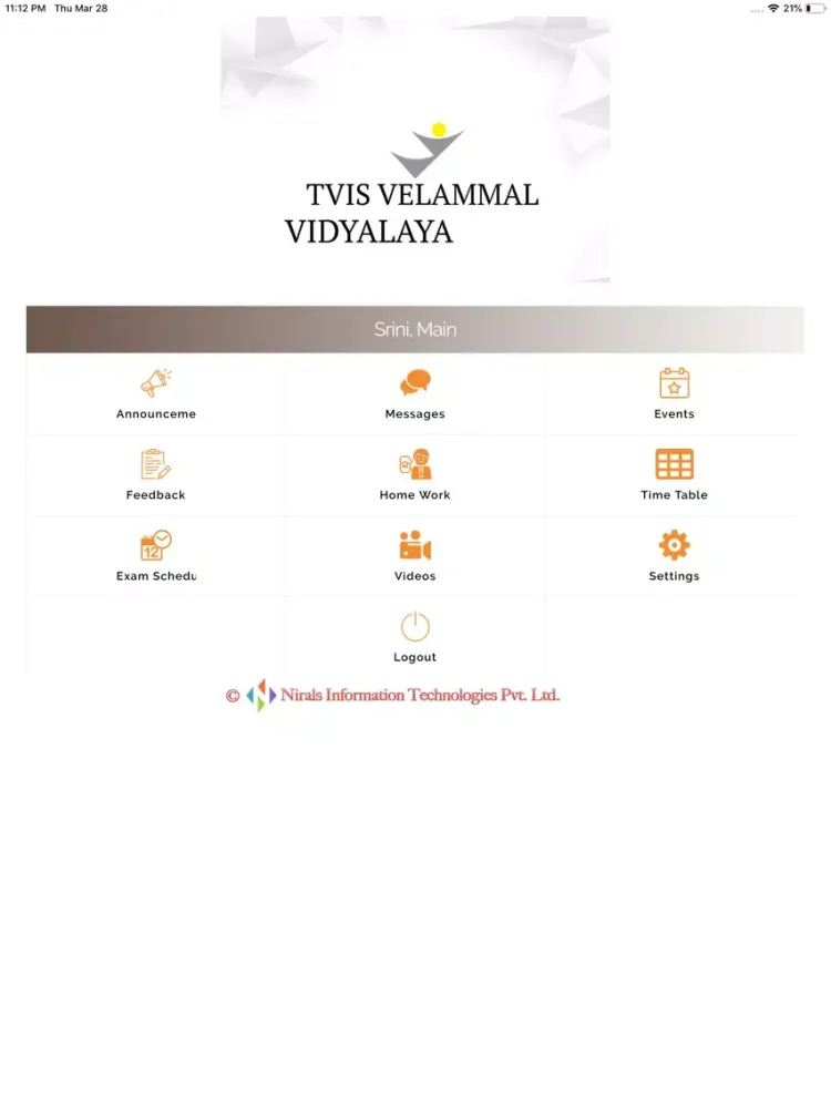 ภาพหน้าจอของ TVIS Velammal Vidyalaya iPad 