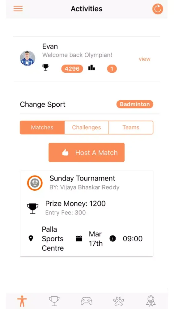 Tangkapan skrin Olympian App