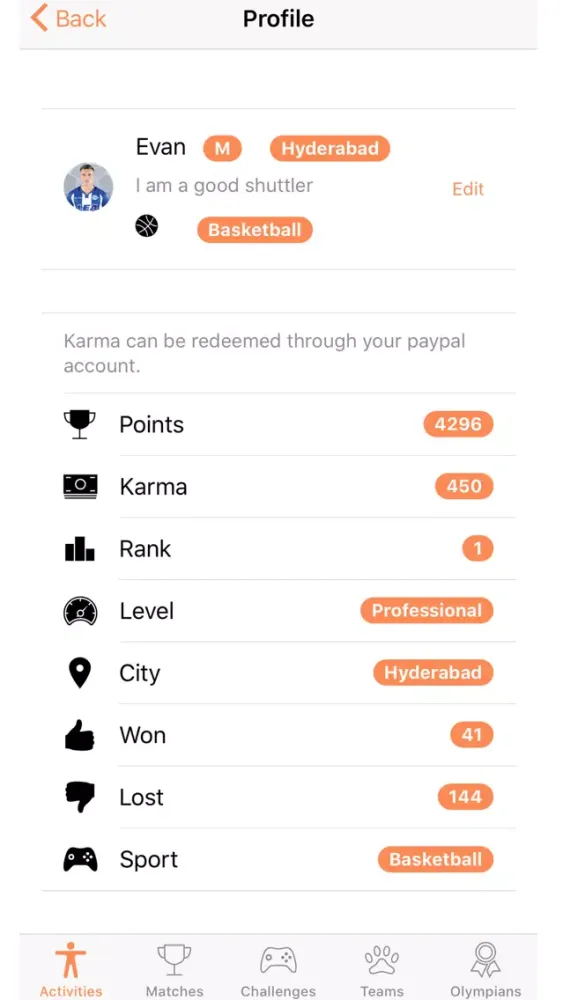 Tangkapan skrin Olympian App