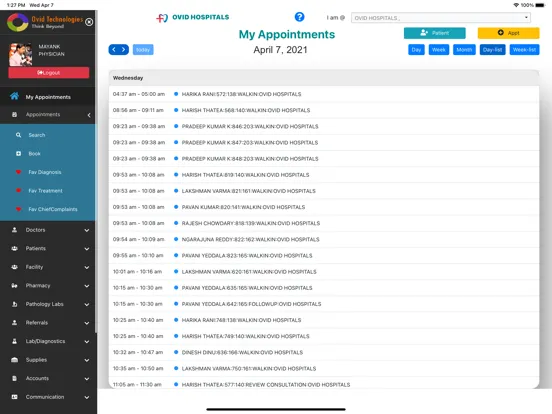 OVID HMS Hospital Software iPad  स्क्रीनशॉट