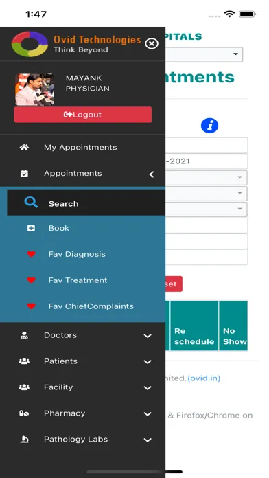 OVID HMS Hospital Software स्क्रीनशॉट