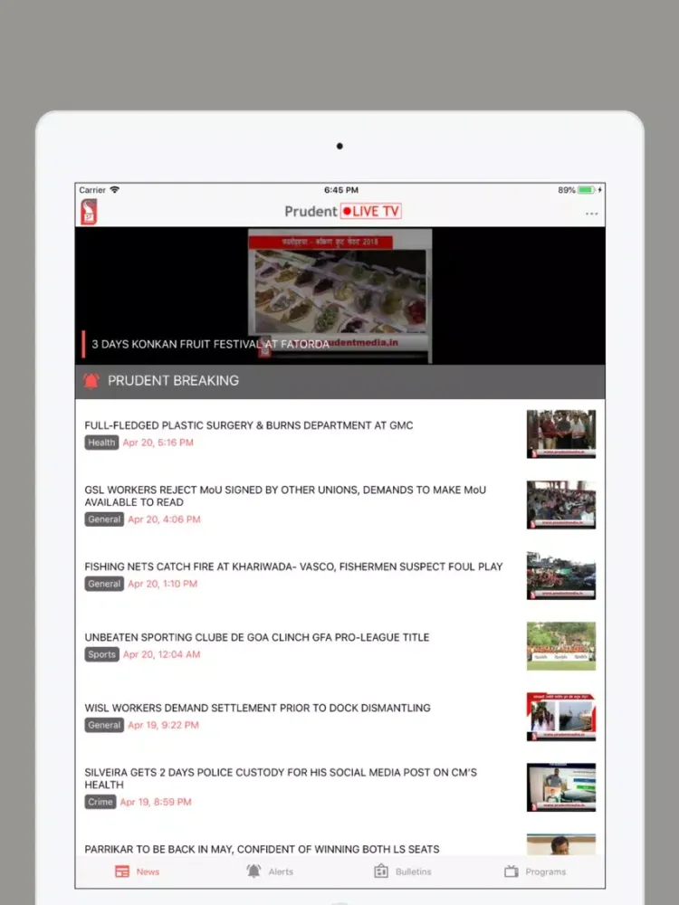 Screenshot di Prudent Media iPad 