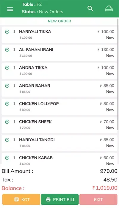 QuickPOS Waiter Screenshots