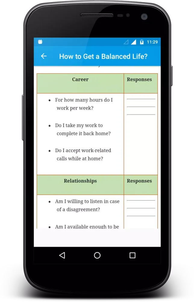 Work Life Balance Screenshots