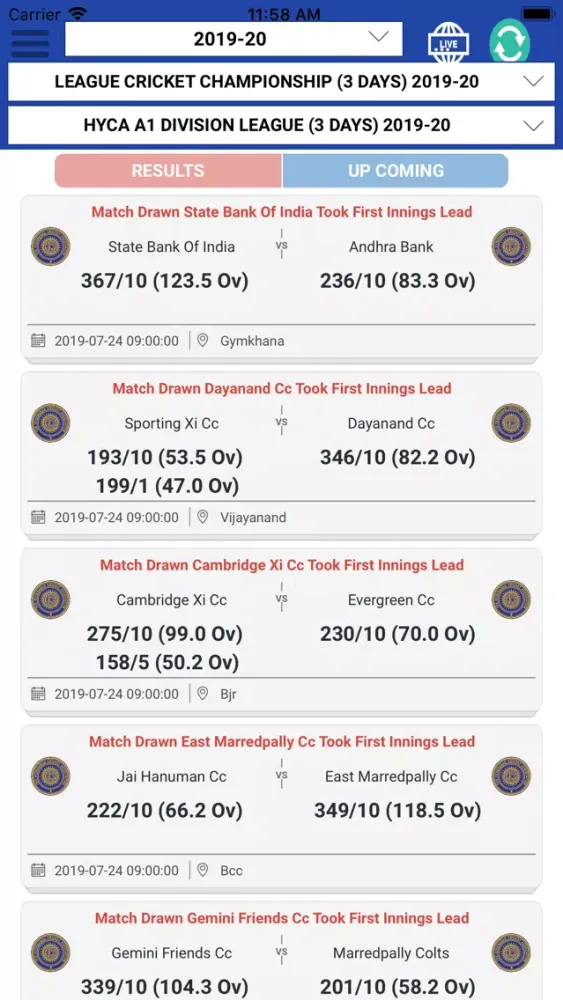 Capturas de pantalla de HYDERABAD CRICKET LIVE