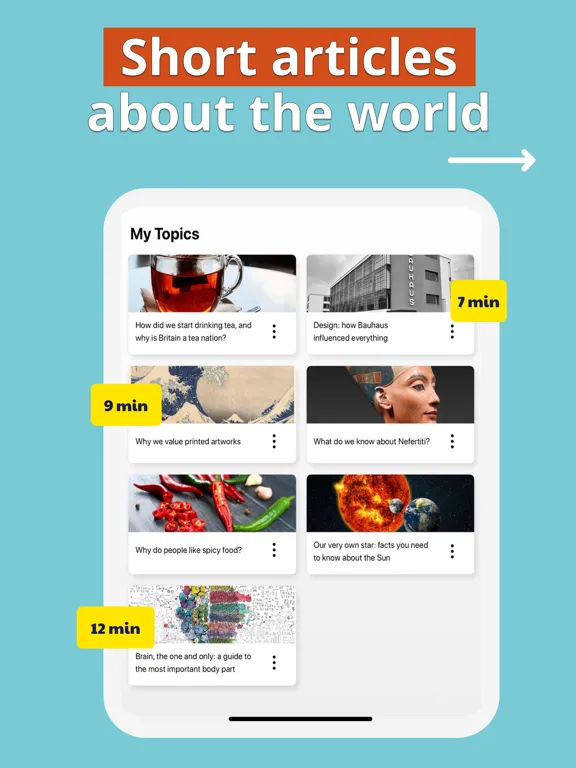 Nerdish: Daily Micro Learning iPad  Screenshots