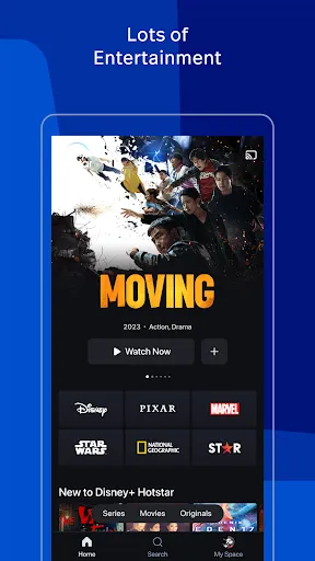 ภาพหน้าจอของ Disney+ Hotstar