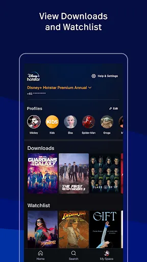 ภาพหน้าจอของ Disney+ Hotstar