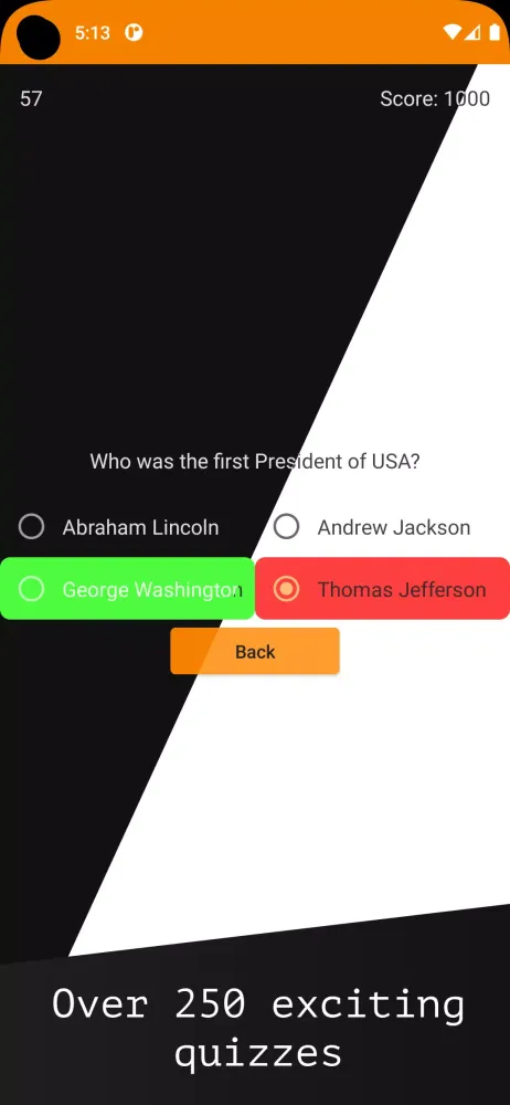 Tangkapan skrin Quizly