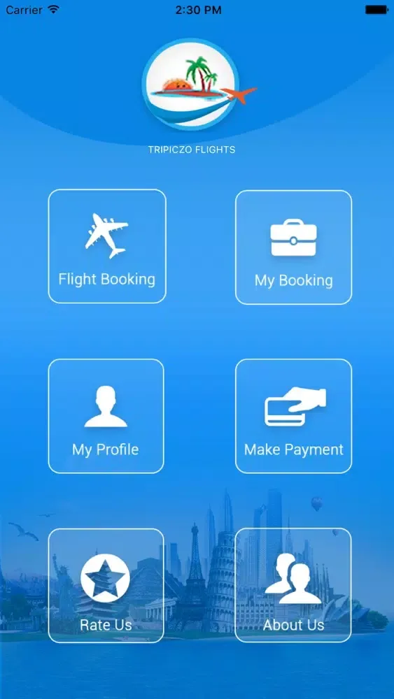 Tangkapan layar Tripiczo Flights