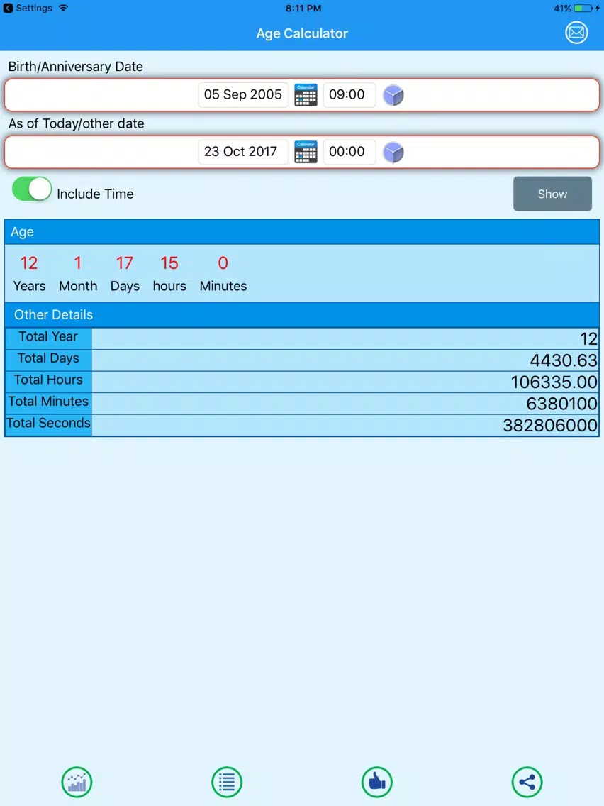 Zrzuty ekranu Age Calculator CS iPad 