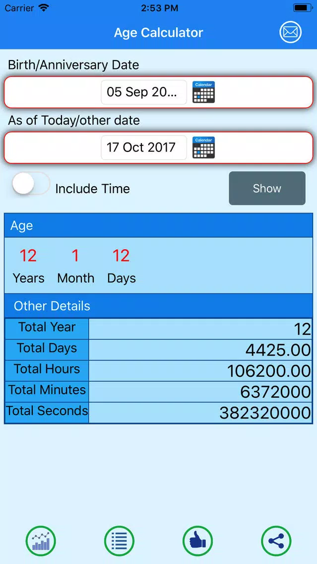Zrzuty ekranu Age Calculator CS
