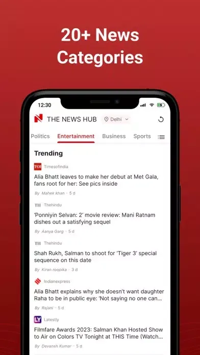 Capturas de tela do The NewsHub