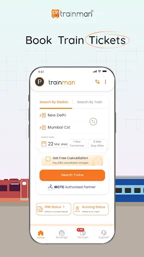Tangkapan skrin Trainman - Train booking app
