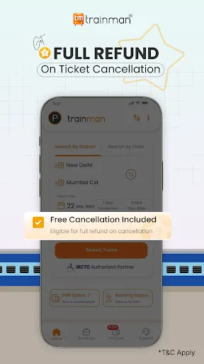 Tangkapan skrin Trainman - Train booking app