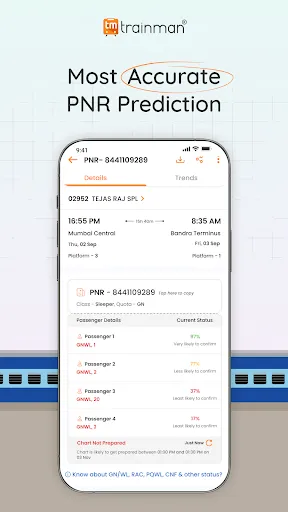 Tangkapan skrin Trainman - Train booking app