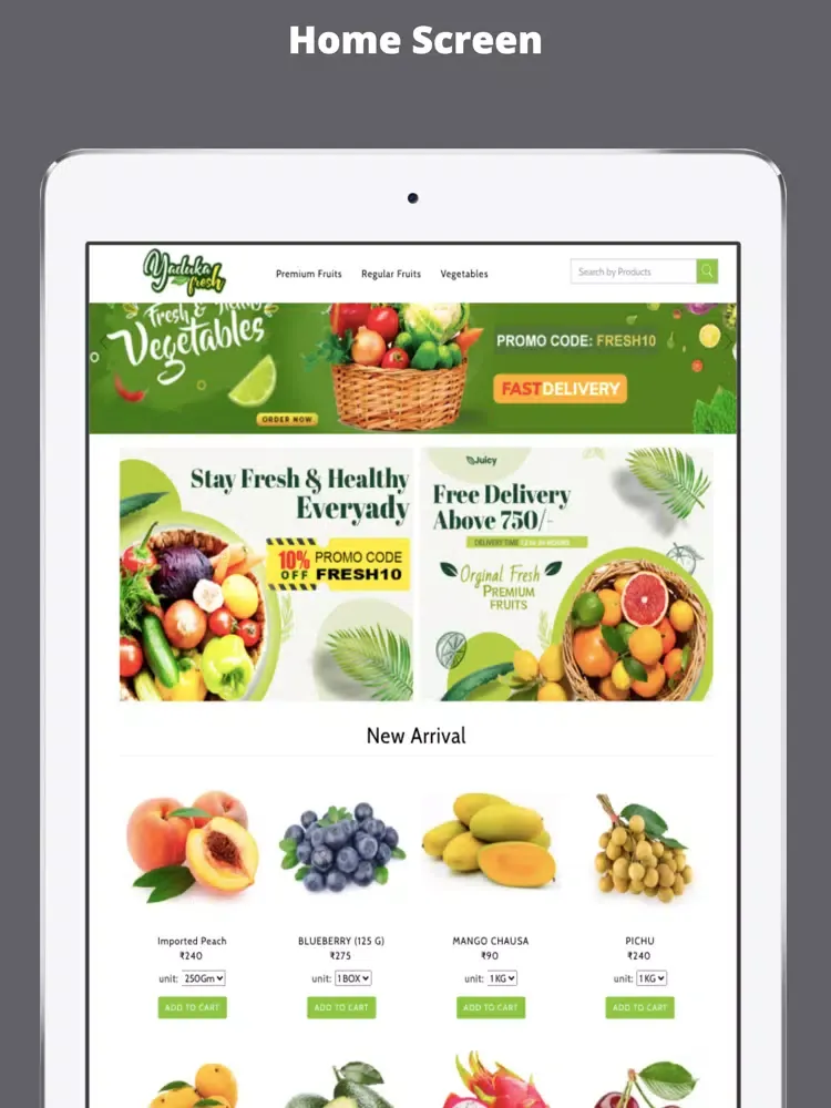 ภาพหน้าจอของ Yaduka Fresh b2b iPad 