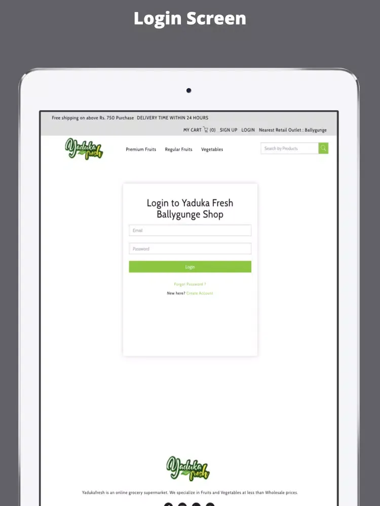 ภาพหน้าจอของ Yaduka Fresh b2b iPad 