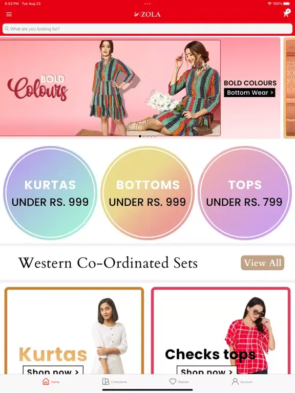 Zola Fashions iPad  स्क्रीनशॉट