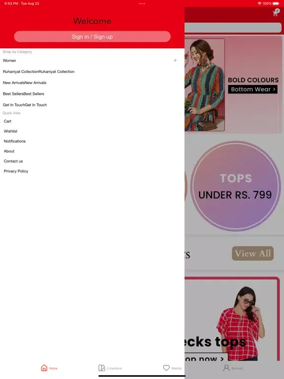 Zola Fashions iPad  स्क्रीनशॉट