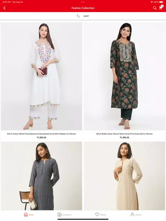 Zola Fashions iPad  स्क्रीनशॉट