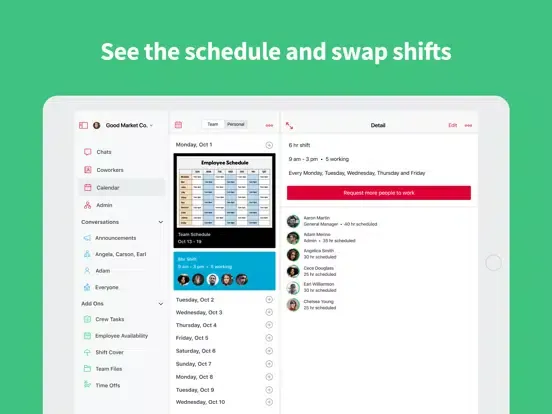 ภาพหน้าจอของ Crew Messaging and Scheduling iPad 