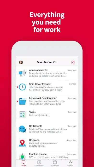 ภาพหน้าจอของ Crew Messaging and Scheduling