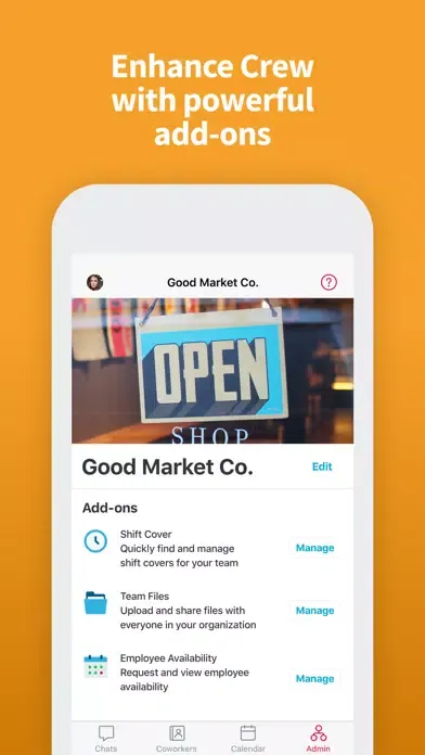 ภาพหน้าจอของ Crew Messaging and Scheduling