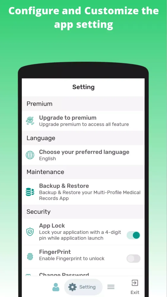 Tangkapan skrin Multi-Profile Medical Records