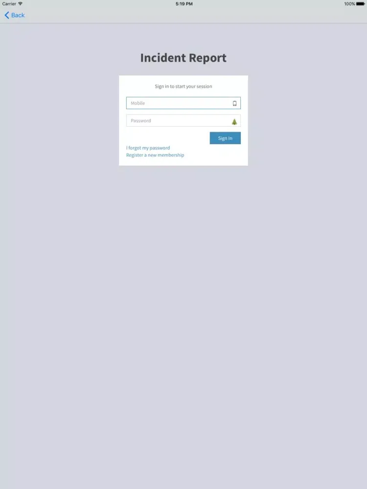 ภาพหน้าจอของ Incident Report Ministry of Justice Khorfakan iPad 