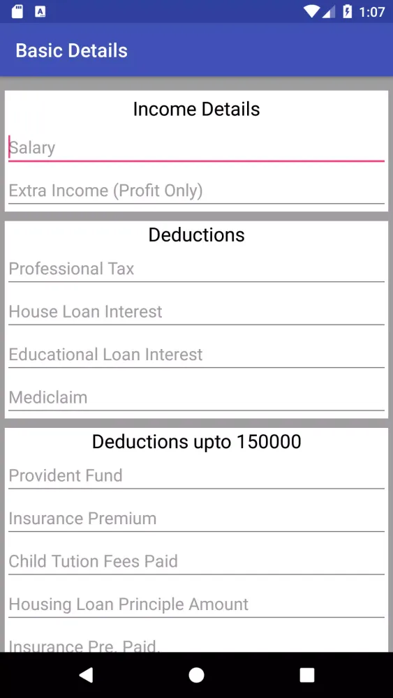 Tangkapan layar Income Tax Calculator (2018) |