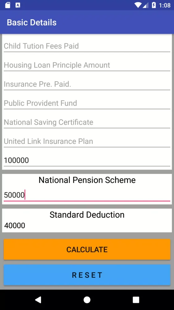 Tangkapan layar Income Tax Calculator (2018) |