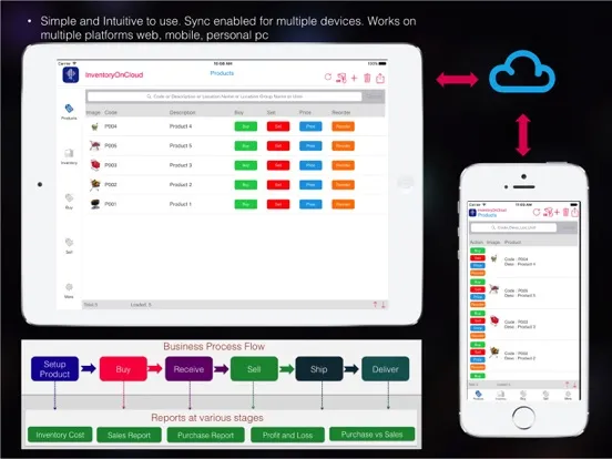 Ảnh chụp màn hình của InventoryOnCloud :  Retailer iPad 