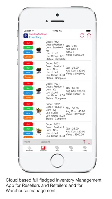 Ảnh chụp màn hình của InventoryOnCloud :  Retailer