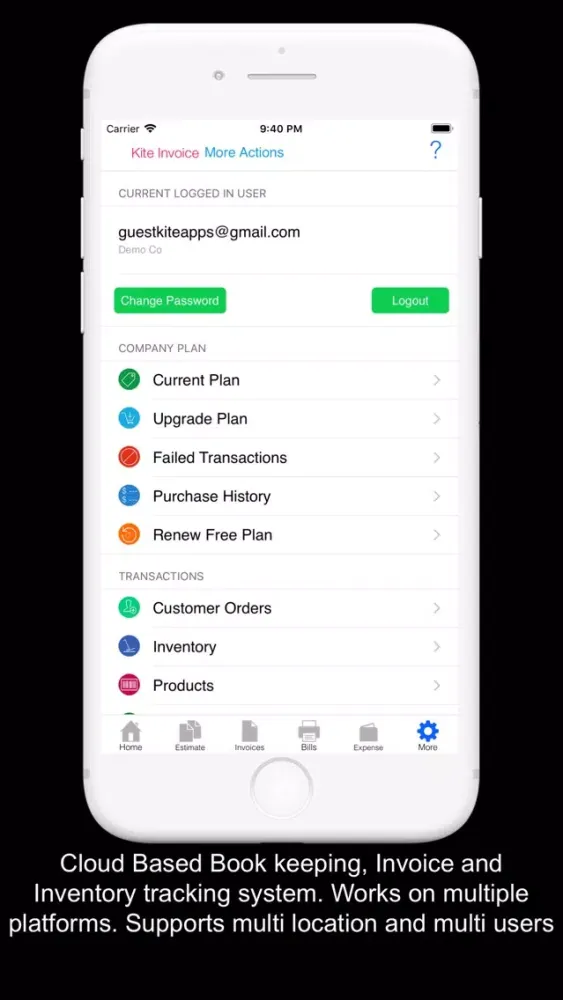 تصاویر Kite Invoice Inventory Quotes