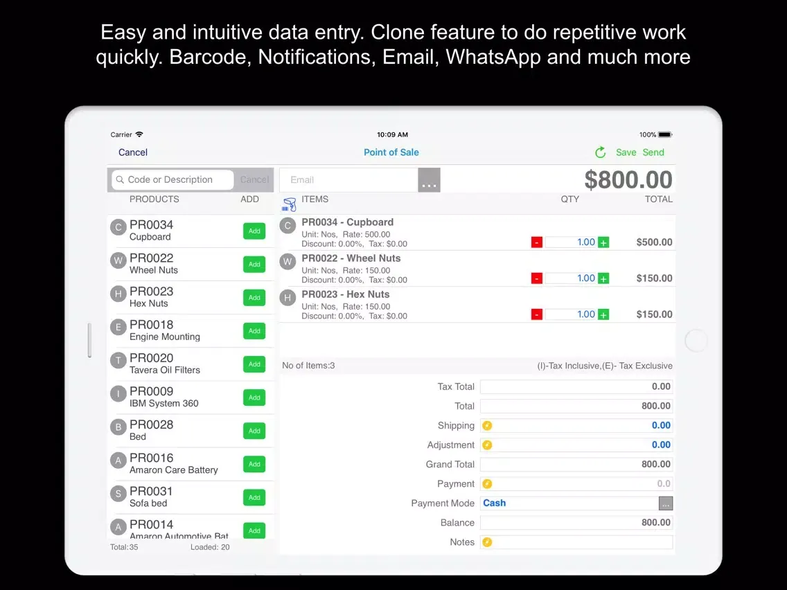 Captures d'écran de Kite POS Retail Point Of Sales iPad 