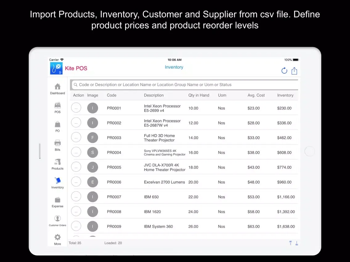 Captures d'écran de Kite POS Retail Point Of Sales iPad 