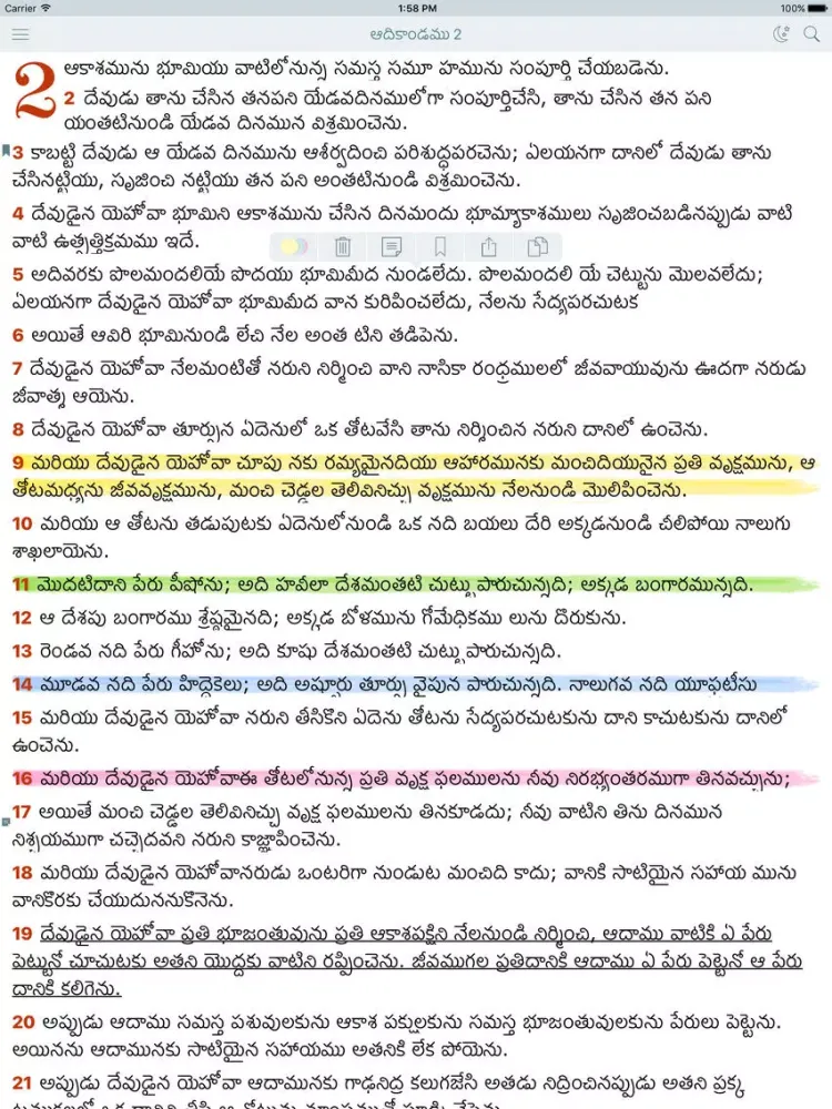 Telugu Holy Bible. The Indian Offline Free Version iPad  スクリーンショット