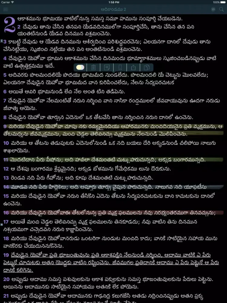 Telugu Holy Bible. The Indian Offline Free Version iPad  スクリーンショット