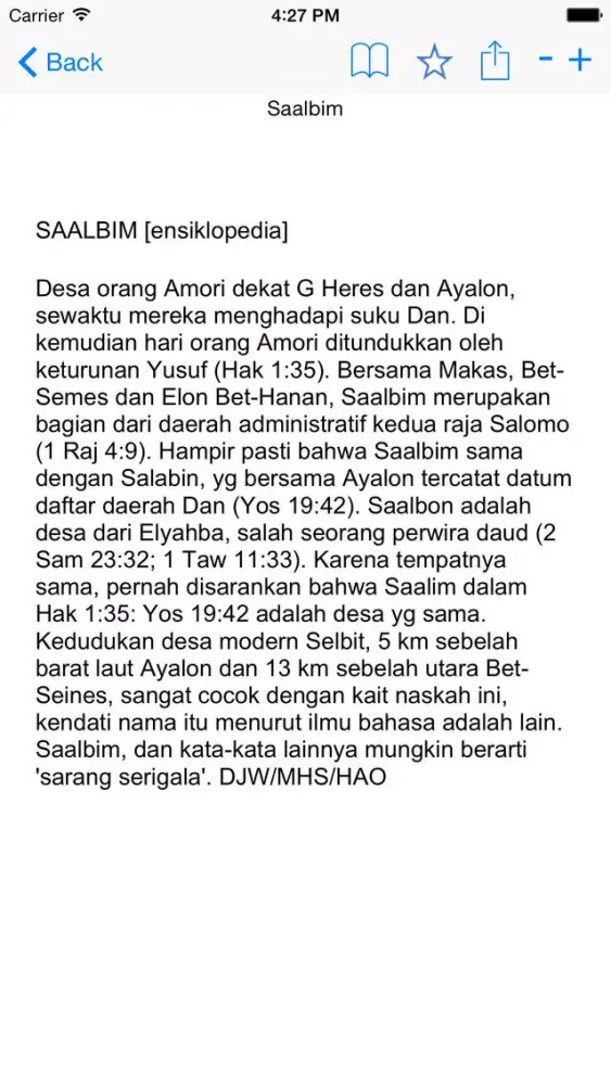 Captures d'écran de Kamus Alkitab Bahasa Indonesia