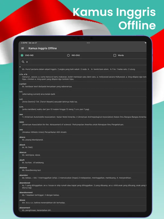 Kamus Inggris Offline iPad  स्क्रीनशॉट