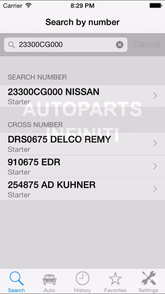 Скриншоты Autoparts for Infiniti