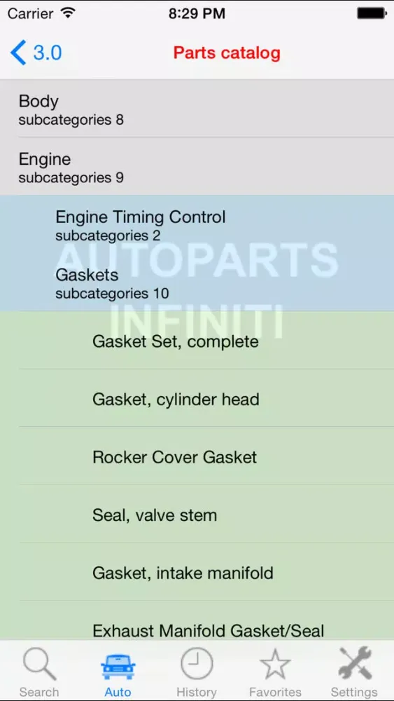 Скриншоты Autoparts for Infiniti